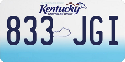 KY license plate 833JGI