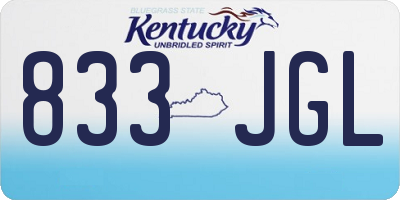KY license plate 833JGL