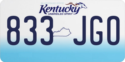 KY license plate 833JGO