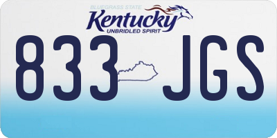 KY license plate 833JGS