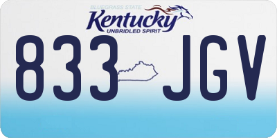 KY license plate 833JGV
