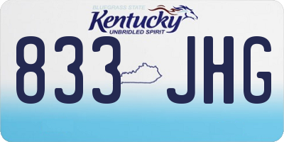 KY license plate 833JHG