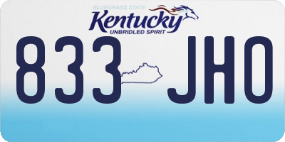KY license plate 833JHO