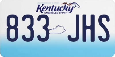 KY license plate 833JHS
