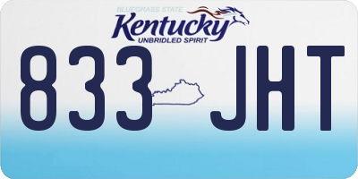 KY license plate 833JHT