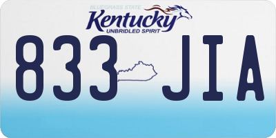 KY license plate 833JIA