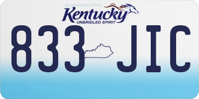 KY license plate 833JIC