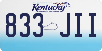 KY license plate 833JII