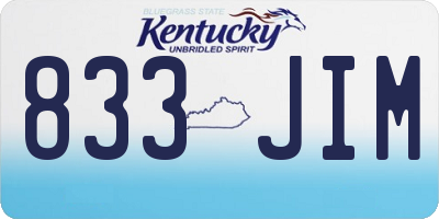 KY license plate 833JIM