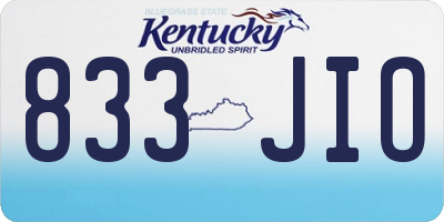 KY license plate 833JIO