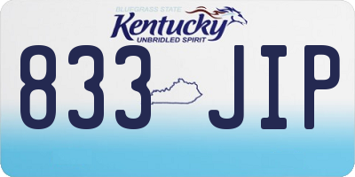 KY license plate 833JIP