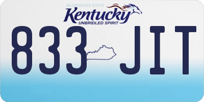 KY license plate 833JIT