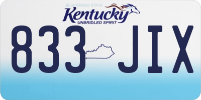 KY license plate 833JIX