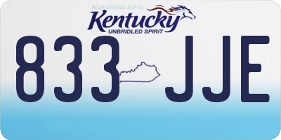 KY license plate 833JJE