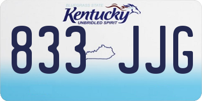 KY license plate 833JJG
