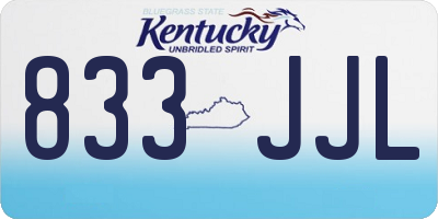 KY license plate 833JJL