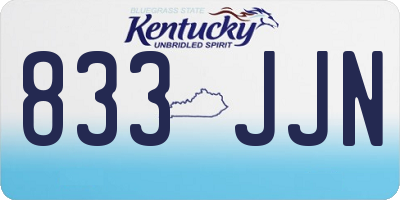 KY license plate 833JJN