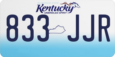 KY license plate 833JJR
