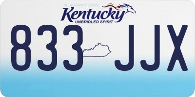 KY license plate 833JJX