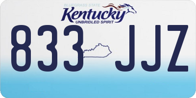 KY license plate 833JJZ
