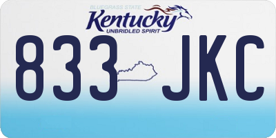 KY license plate 833JKC
