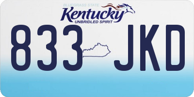 KY license plate 833JKD