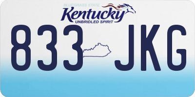 KY license plate 833JKG
