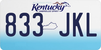 KY license plate 833JKL