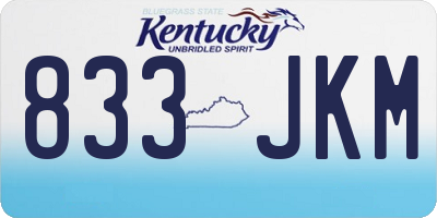 KY license plate 833JKM