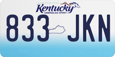 KY license plate 833JKN