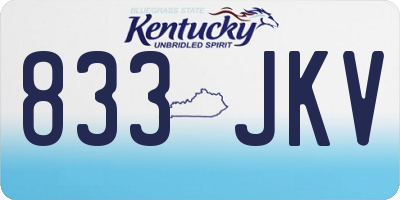 KY license plate 833JKV