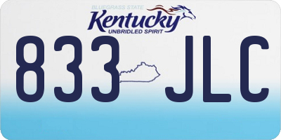 KY license plate 833JLC