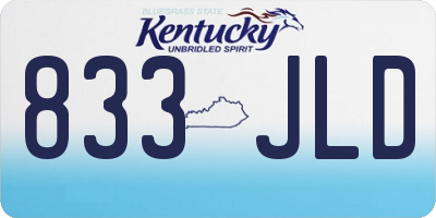 KY license plate 833JLD