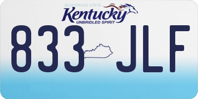 KY license plate 833JLF