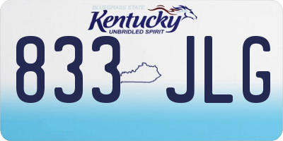 KY license plate 833JLG