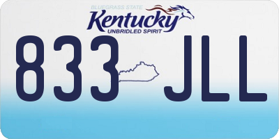 KY license plate 833JLL