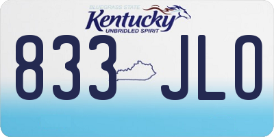 KY license plate 833JLO
