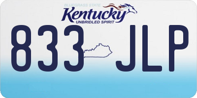 KY license plate 833JLP