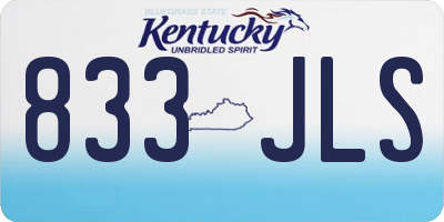KY license plate 833JLS