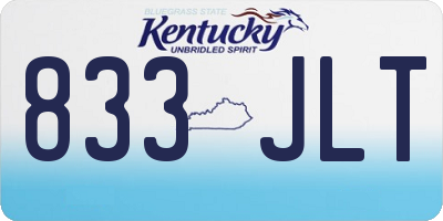 KY license plate 833JLT