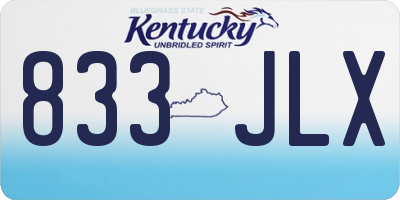 KY license plate 833JLX