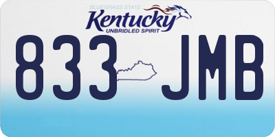 KY license plate 833JMB