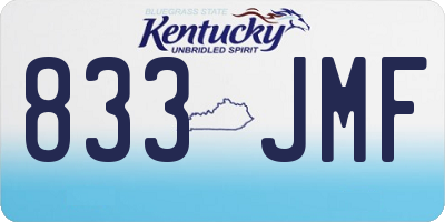 KY license plate 833JMF
