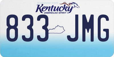 KY license plate 833JMG