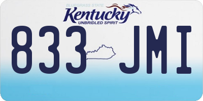 KY license plate 833JMI