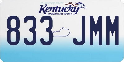 KY license plate 833JMM