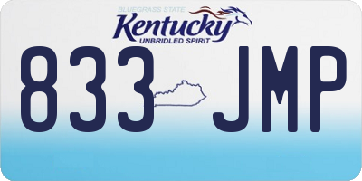 KY license plate 833JMP