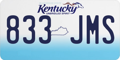 KY license plate 833JMS