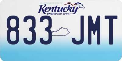 KY license plate 833JMT
