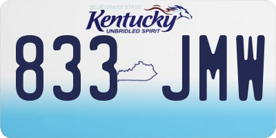 KY license plate 833JMW